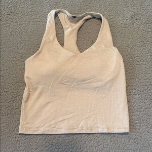 VUORI Halo Performance Crop 2.0 Beige Sleeveless Tank Top size XS